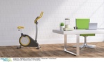 Schreibtisch mit Fitness-Bike