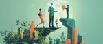 A business ethics illustration presenting a company prioritizing ethical practices and transparency,